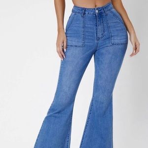 Flare blue jeans